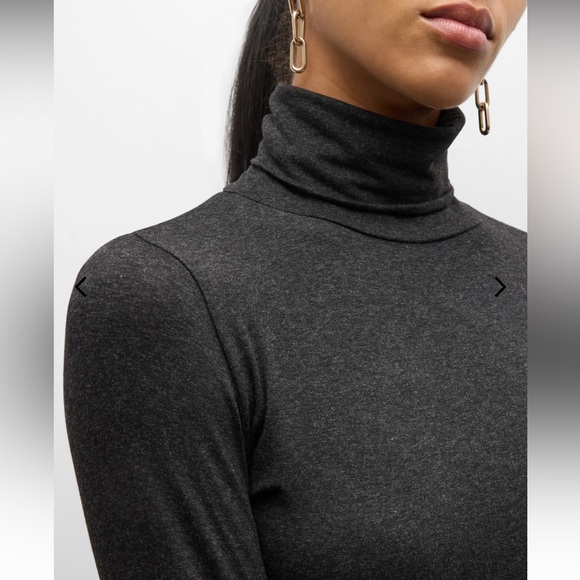 NWOT Majestic Filatures Soft Touch Turtleneck Tee in Anthracite Size 2 (Small) - Picture 3 of 13